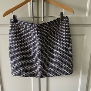 Jcrew purple and white skirt with gold thread